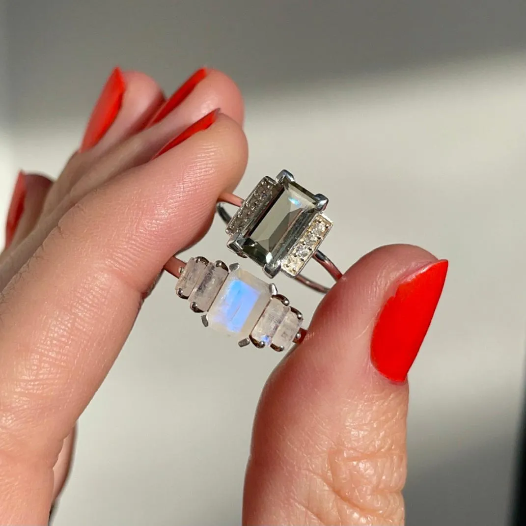 Georgia Green Amethyst & White Topaz Ring