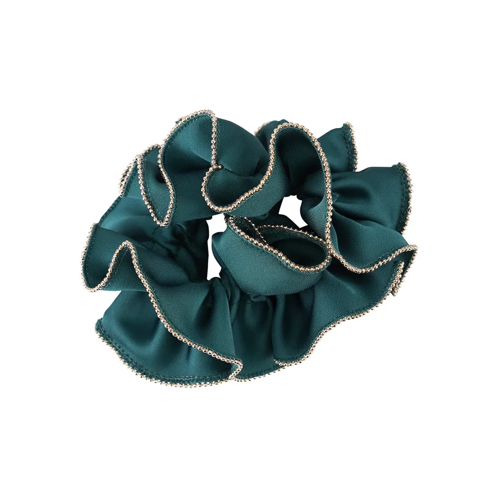 GOLD TRIM SATIN SCRUNCHIES CLASSIC