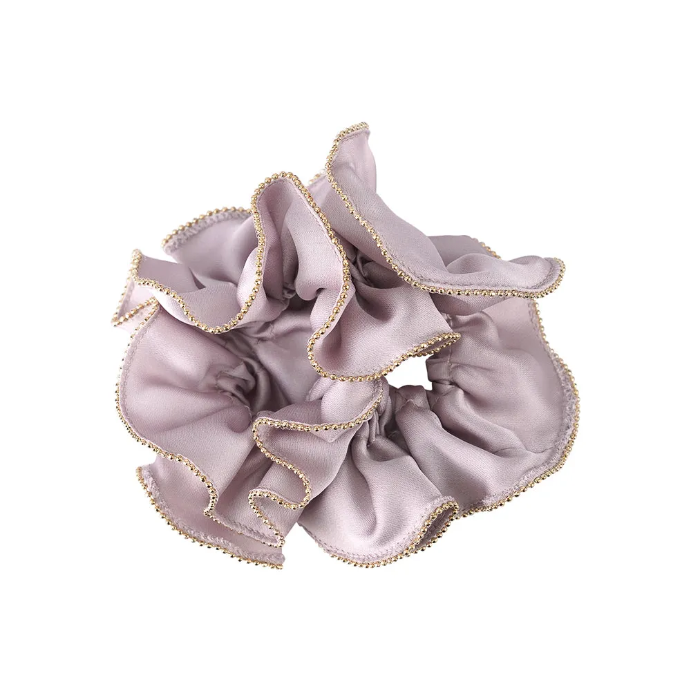 GOLD TRIM SATIN SCRUNCHIES CLASSIC