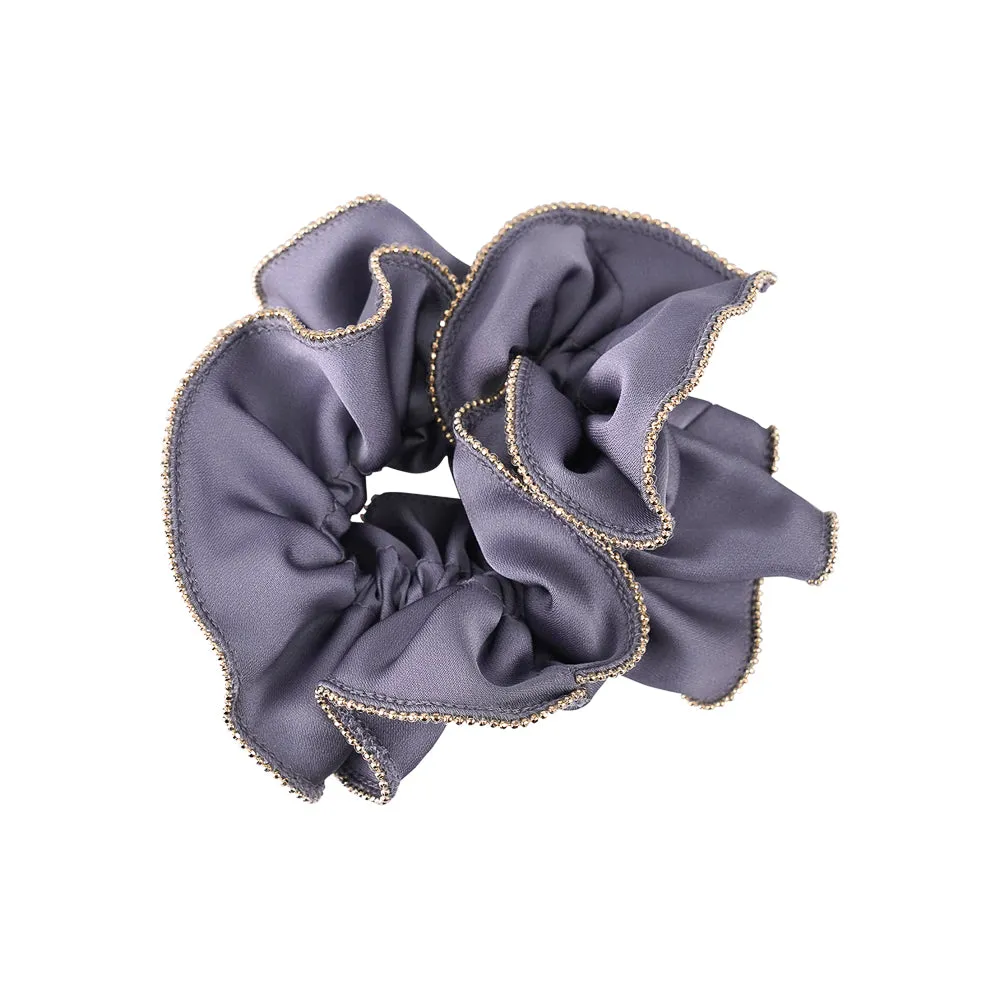 GOLD TRIM SATIN SCRUNCHIES CLASSIC