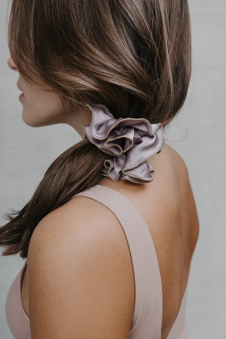 GOLD TRIM SATIN SCRUNCHIES CLASSIC