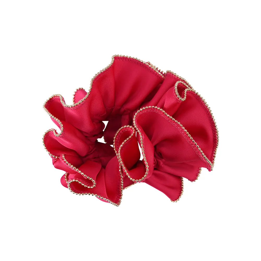 GOLD TRIM SATIN SCRUNCHIES CLASSIC