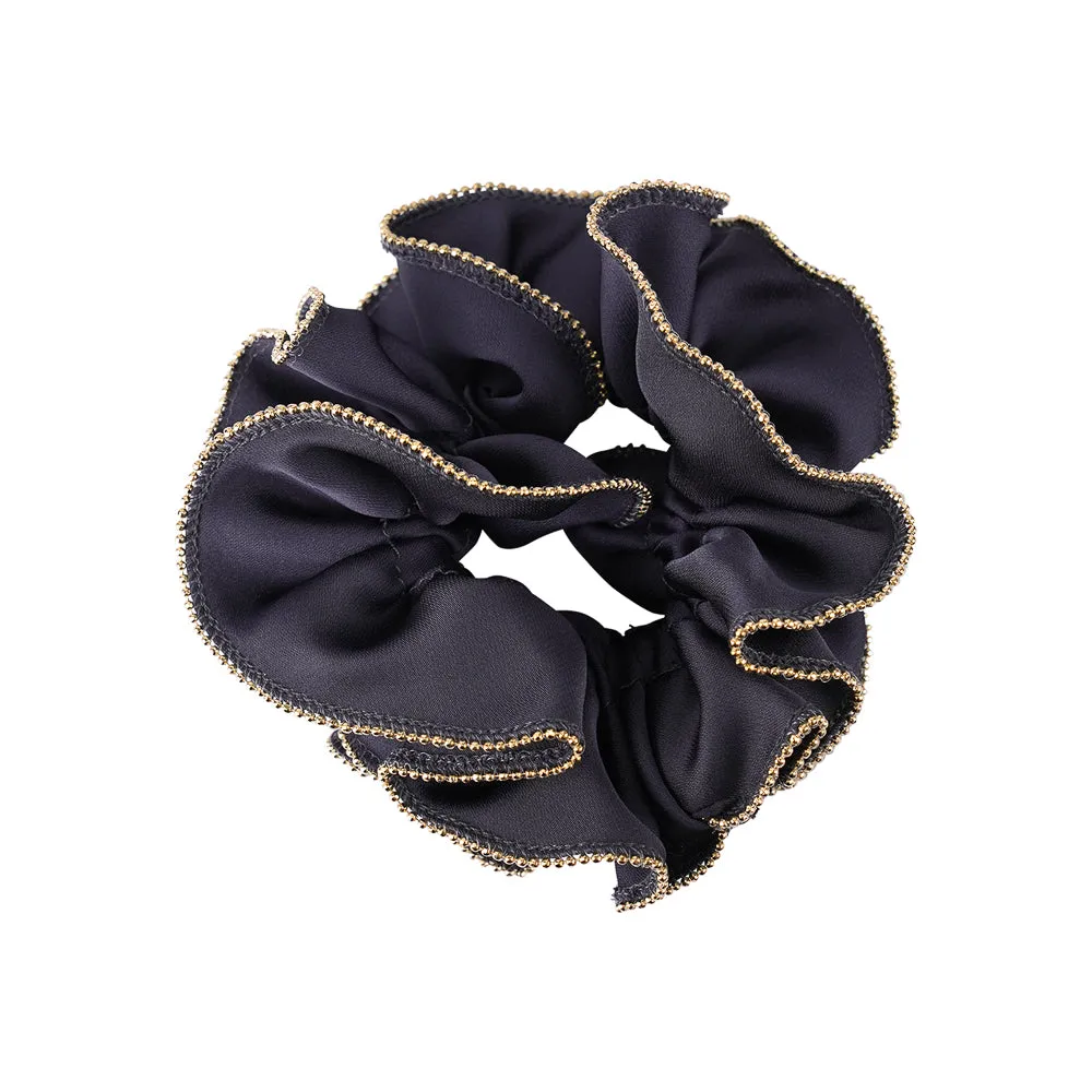 GOLD TRIM SATIN SCRUNCHIES CLASSIC