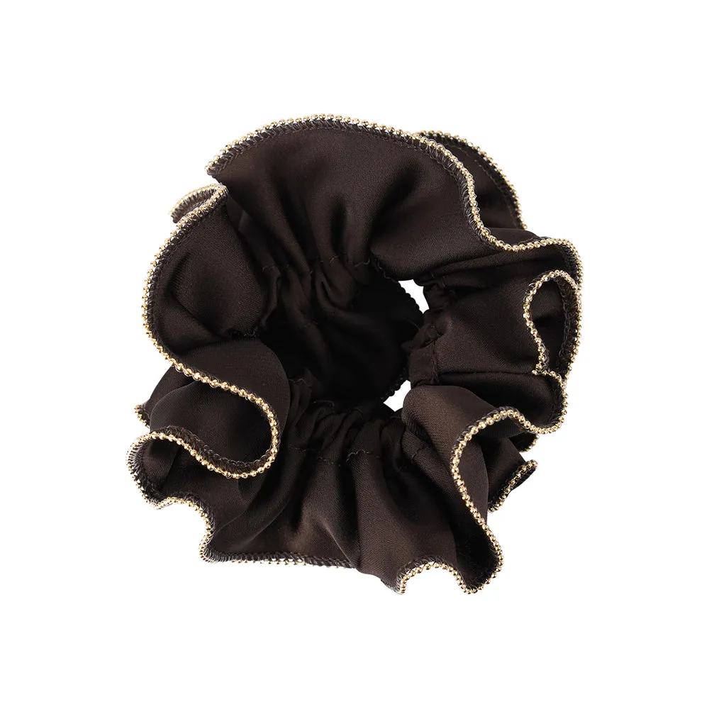 GOLD TRIM SATIN SCRUNCHIES CLASSIC