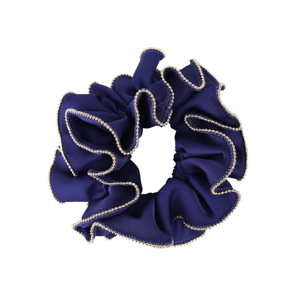 GOLD TRIM SATIN SCRUNCHIES CLASSIC