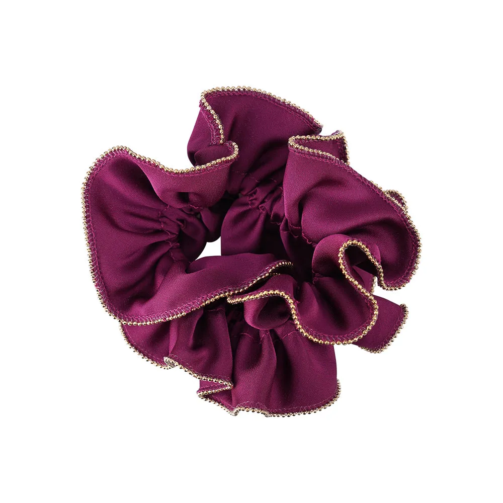 GOLD TRIM SATIN SCRUNCHIES CLASSIC