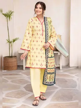 Gul Ahmed Lawn "Summer Solstice" Unstitched Yellow 3-Piece (CL-32495)