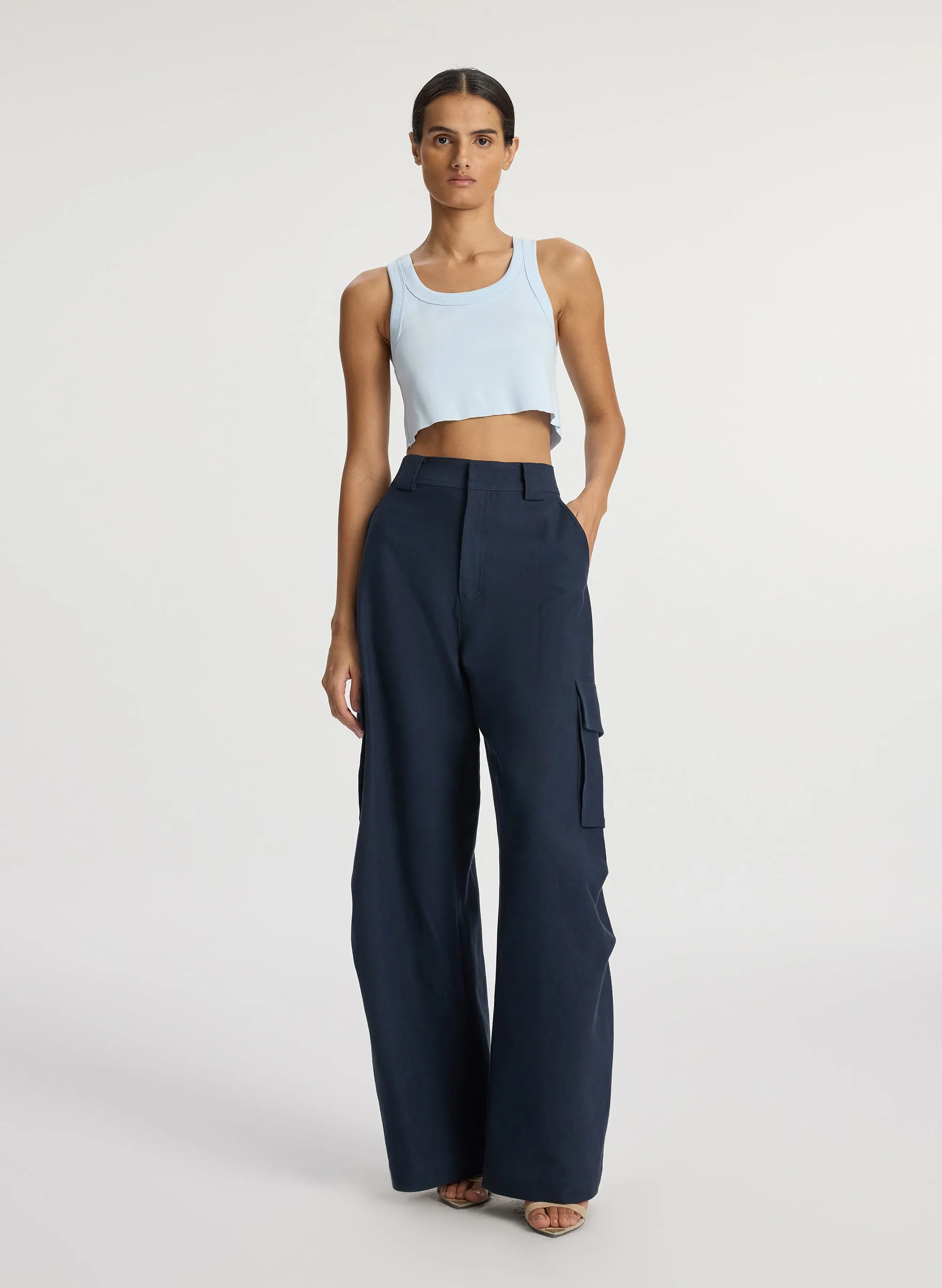 Halsey Cropped Cotton Rib Tank