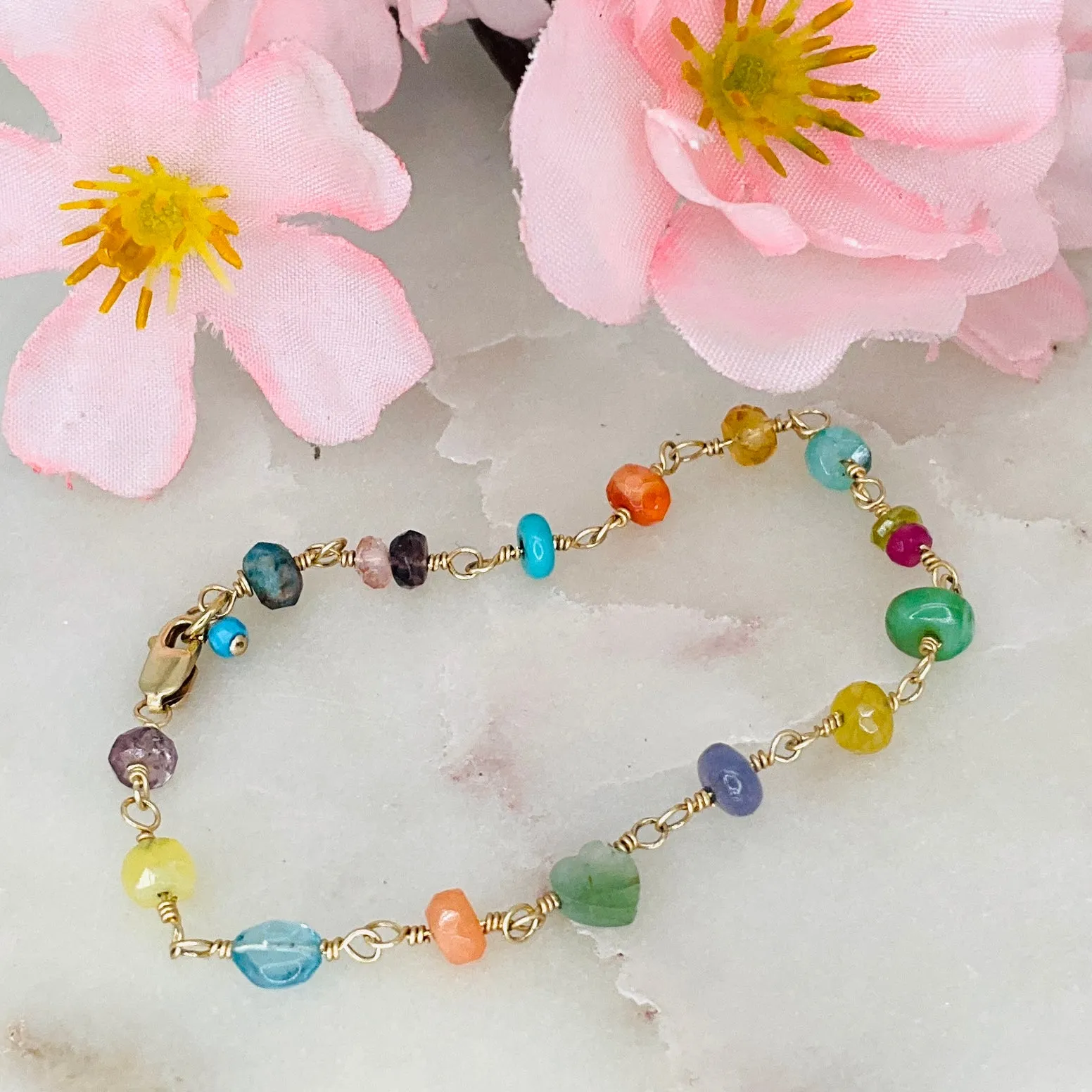 Happiness Rosary Gemstone Bracelet #1