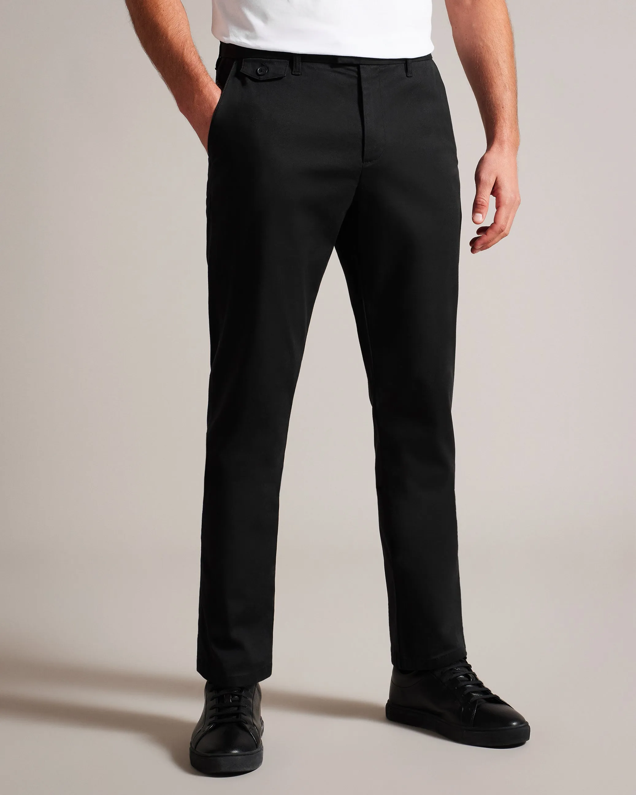 Haydae Slim Fit Textured Chino Trouser Black