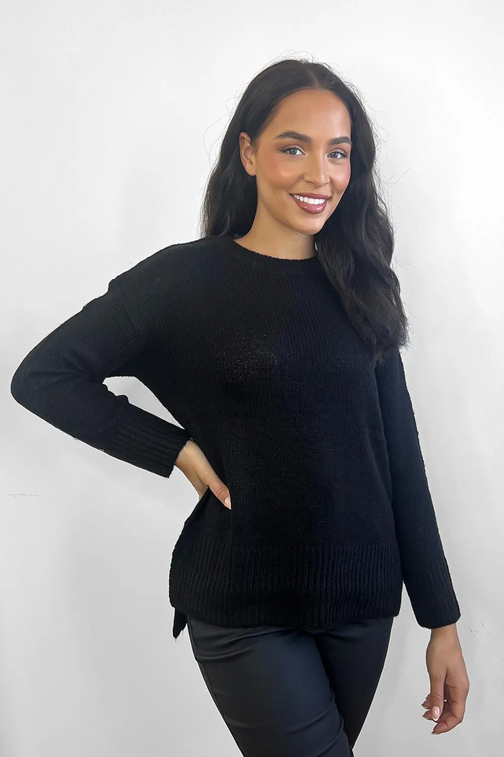 Heavy Knit Classic Scoop Neck Pullover