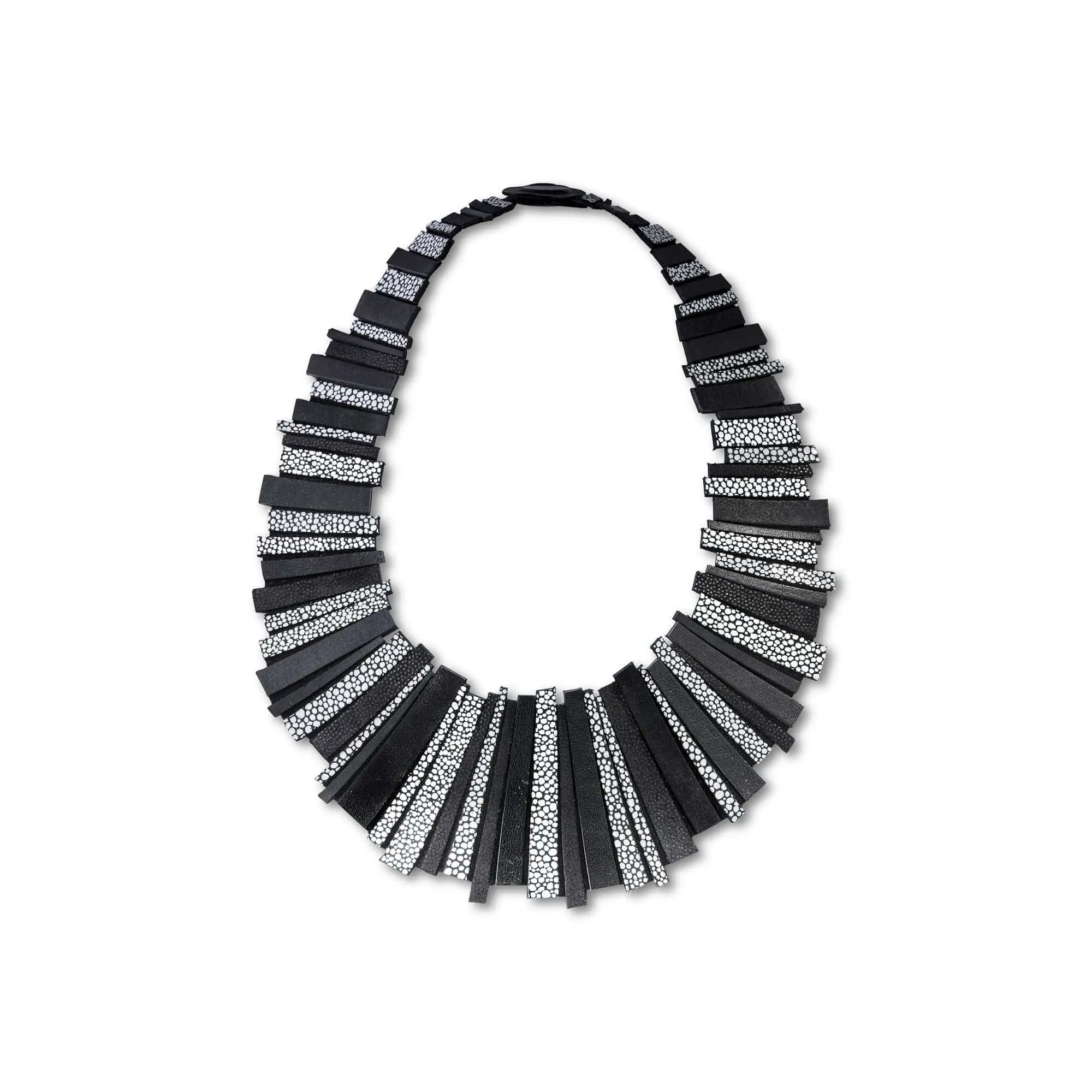 Hellena blue leather statement necklace