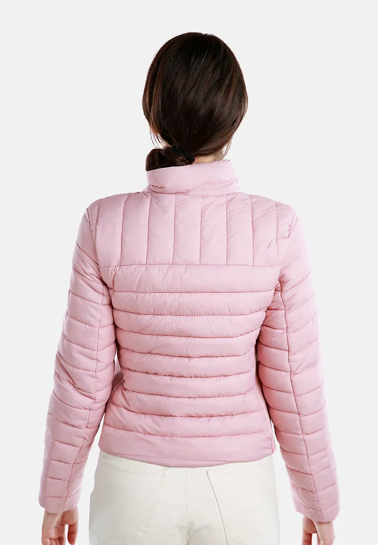 High Collar Quilted Jacket