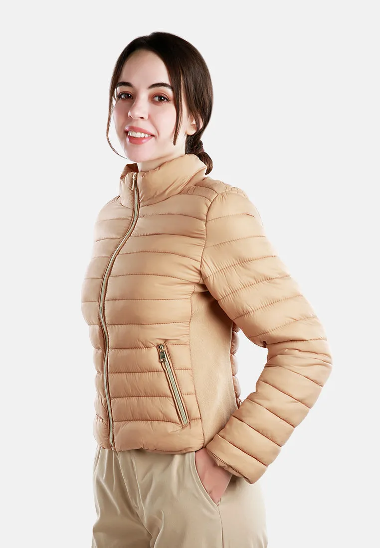 High Collar Quilted Jacket