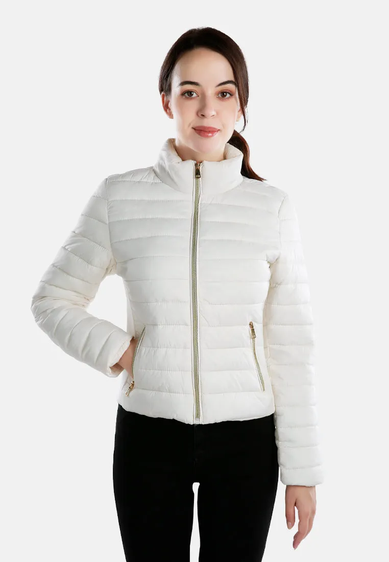 High Collar Quilted Jacket