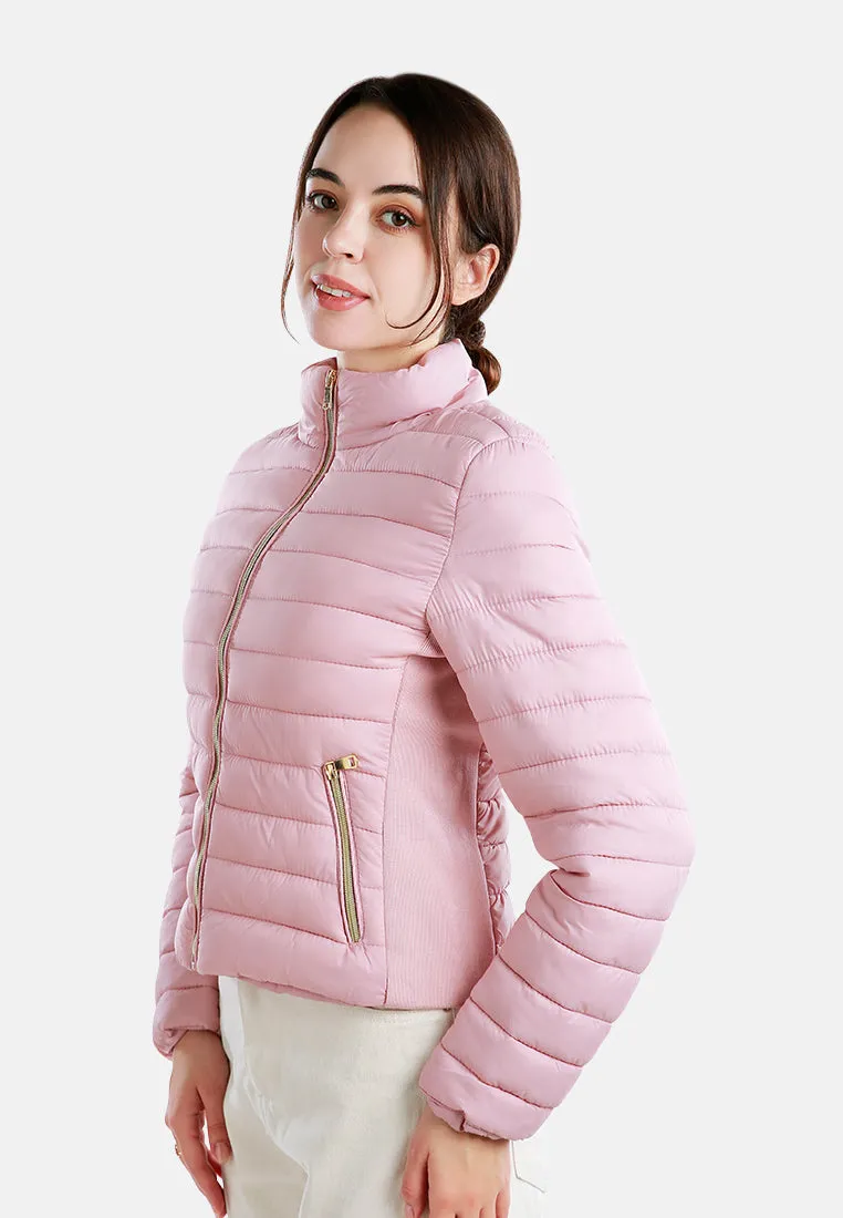 High Collar Quilted Jacket