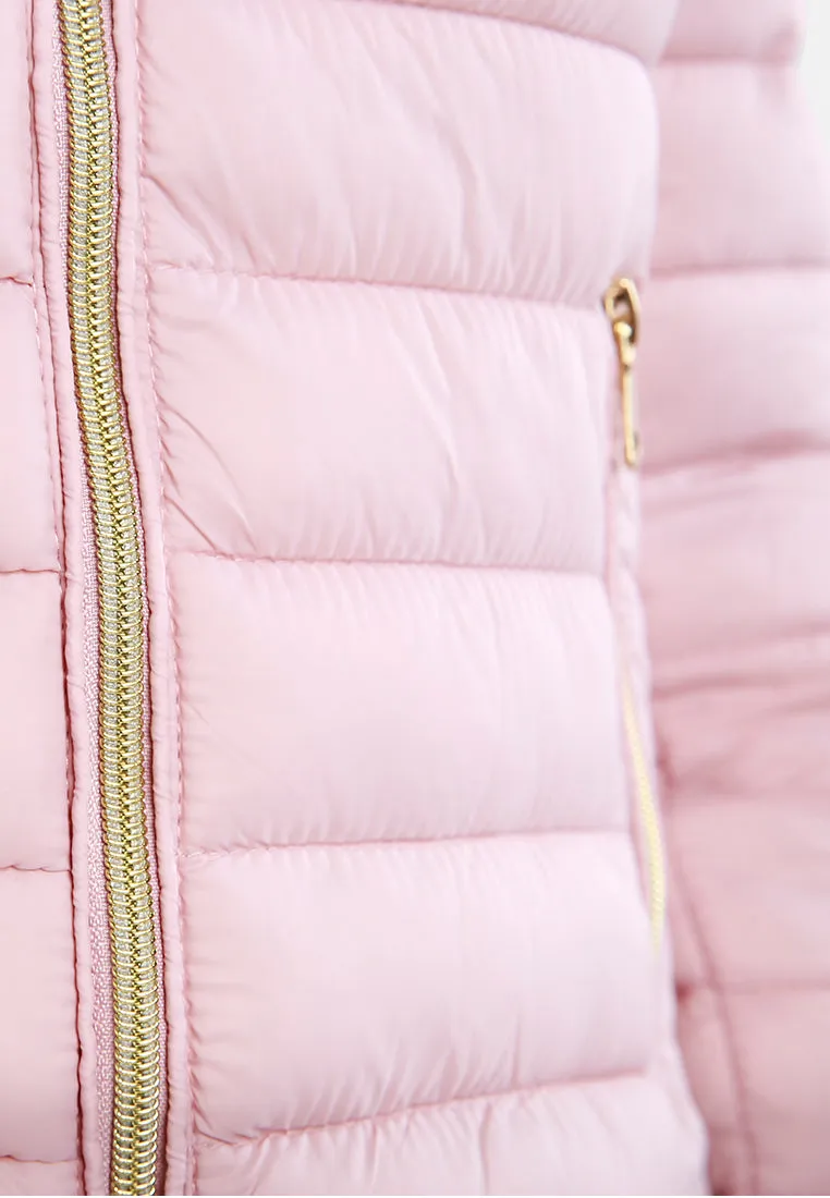 High Collar Quilted Jacket