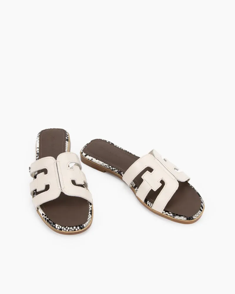 Hollow Out One-line Flat Sandals