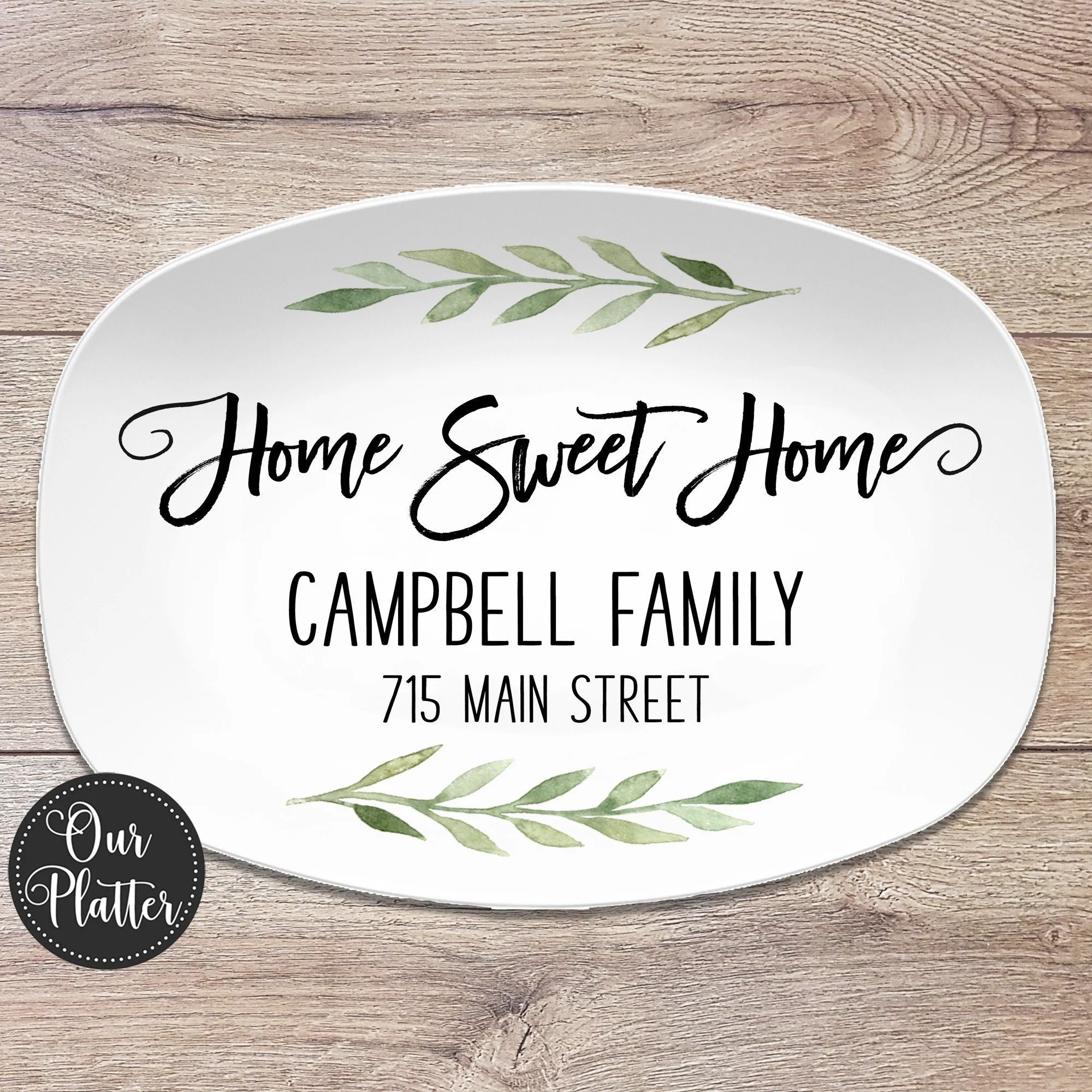 Home Sweet Home Custom Personalized Platter