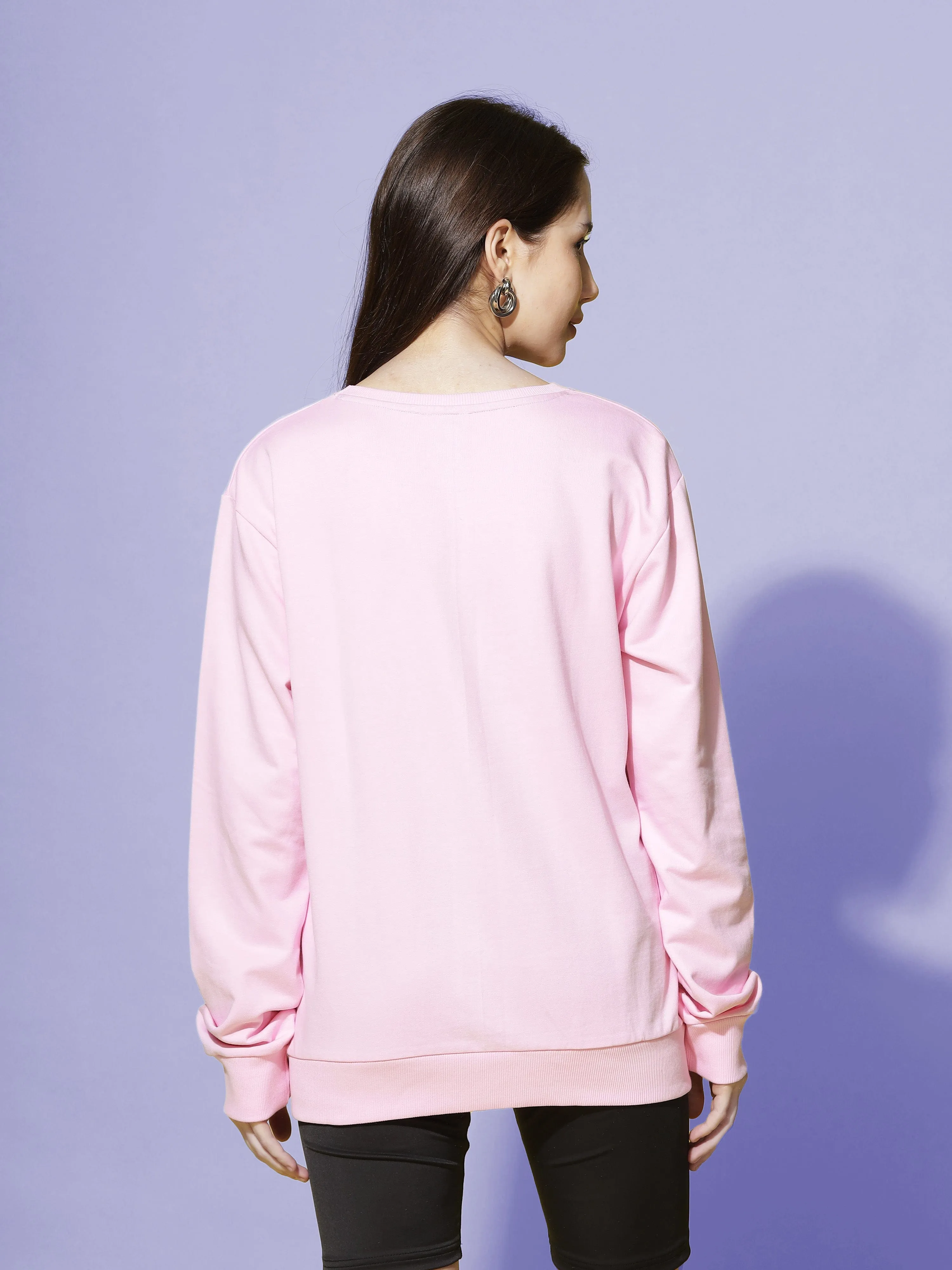 Hosiery Cotton Sweatshirt Baby Pink