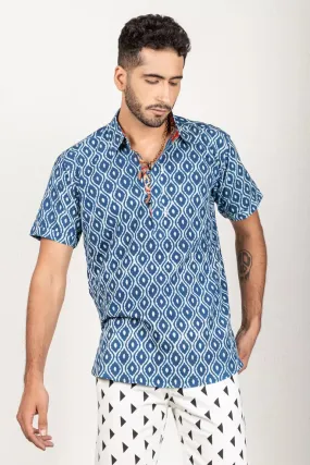 Indigo-Colored Daboo Short Kurta