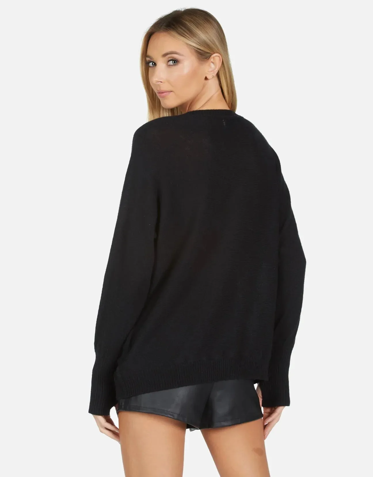 Lauren Moshi Ladona Crystal Gap Tooth Cashmere Sweater