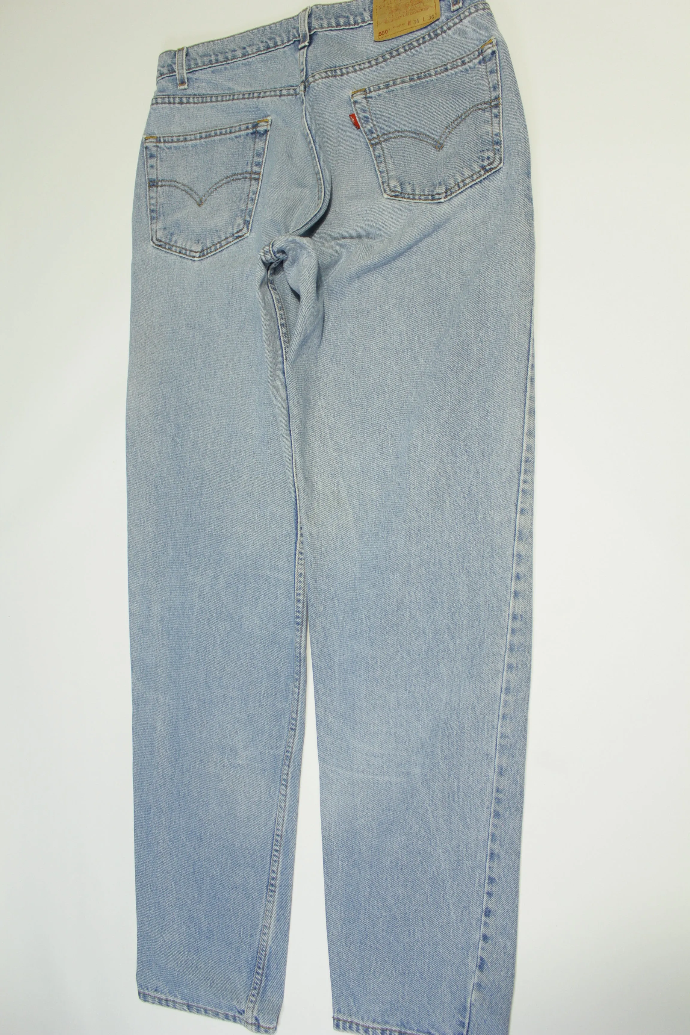 Levis 550 Vintage 90's Relaxed Fit Light Wash Denim Blue Jeans