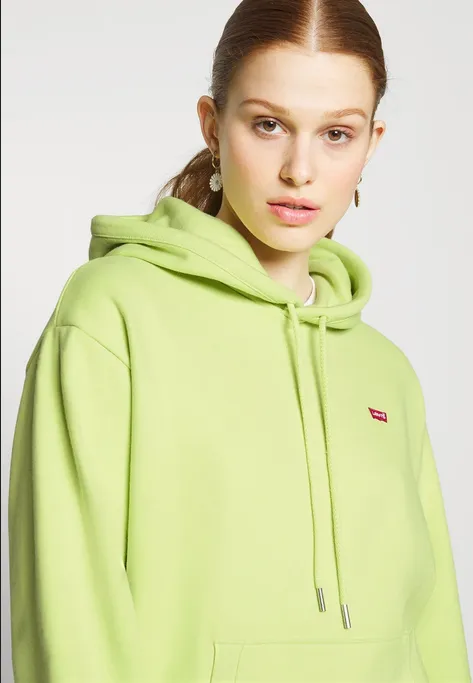 Levi's oversized women's minilogo sweatshirt with hood 246930034 daiquiri green 