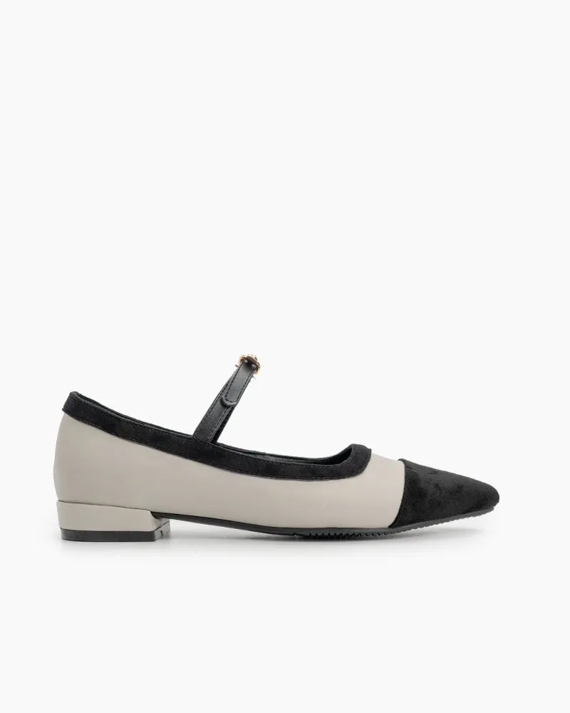 Mary Jane Pointed Toe Slip on Flats Comfort Loafers