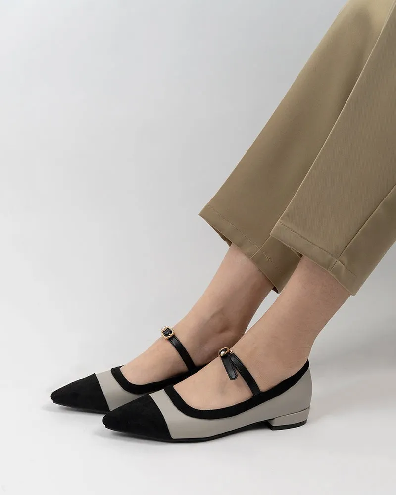 Mary Jane Pointed Toe Slip on Flats Comfort Loafers