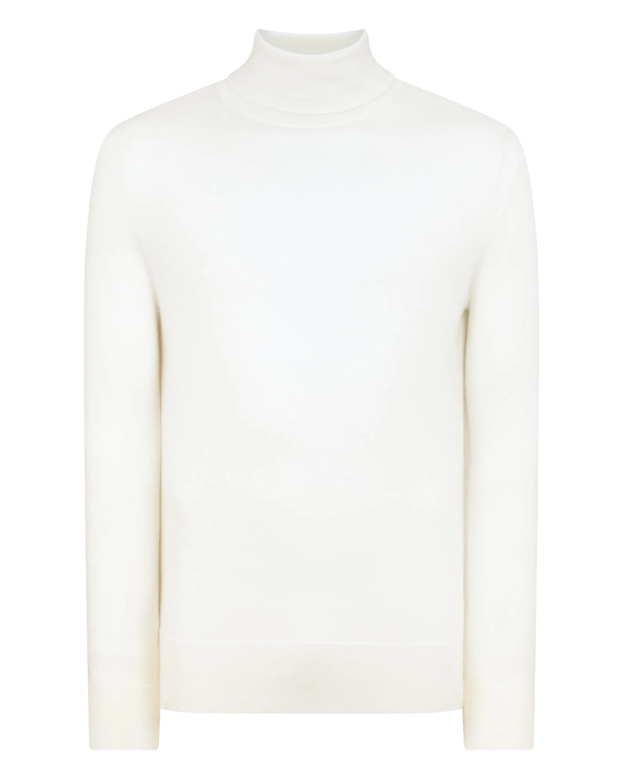 Men's Pimlico Fine Gauge Cashmere Roll Neck Jumper New Ivory White