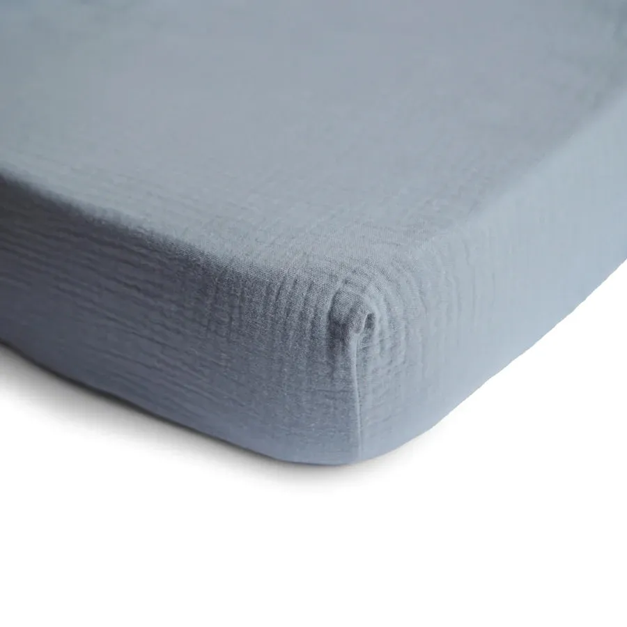 Mushie - Extra Soft Muslin Crib Sheet - Tradewinds