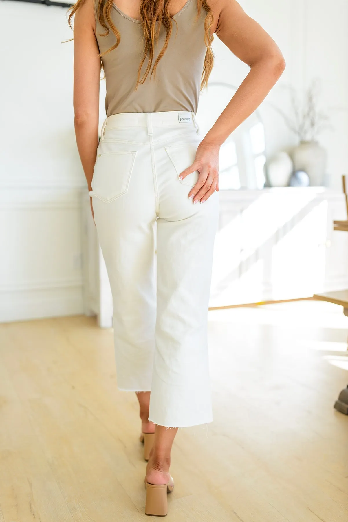 Not Too Salty High Rise Wide Leg Cropped Judy Blue Jeans