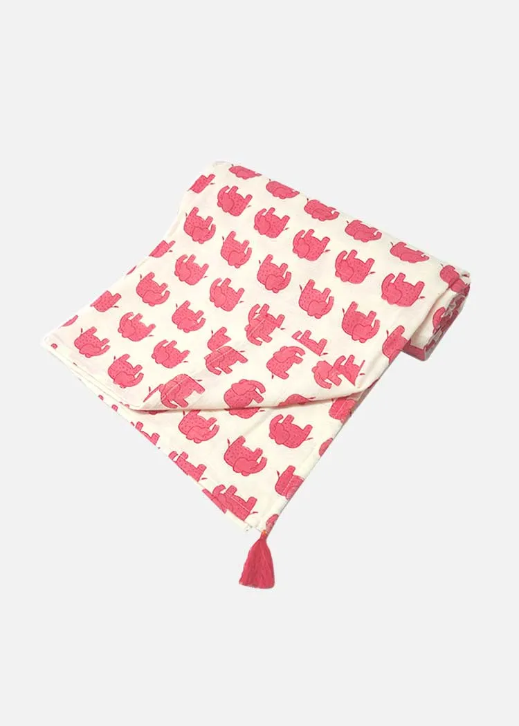 Organic Baby Muslin Swaddle Blanket Hathi March