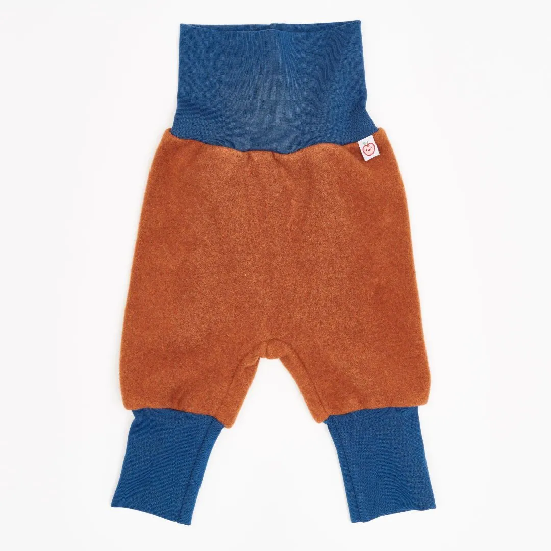 Organic rib pants "Fleece Copper | Indigo" - 100% organic cotton