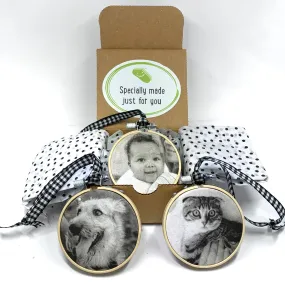 Personalized Photo Ornaments with Your Photos in a Gift Box Set of 3