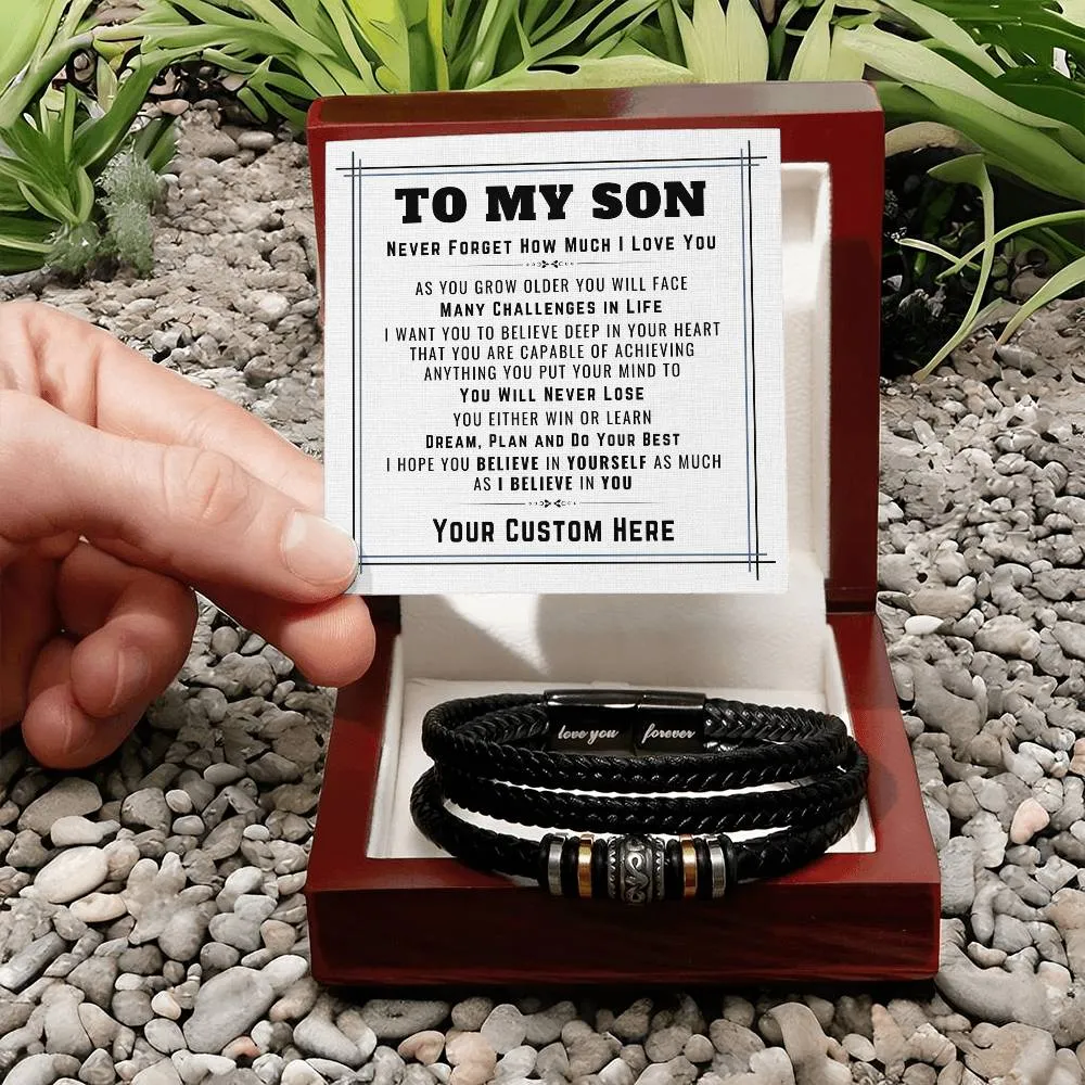 Personalized to My Son Bracelet from Mom, Unique Birthday Gifts for Son from Mom and Dad