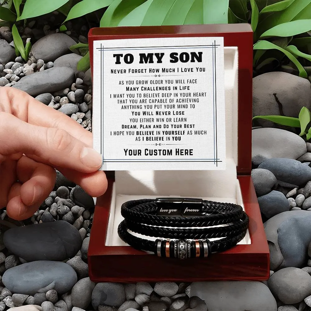 Personalized to My Son Bracelet from Mom, Unique Birthday Gifts for Son from Mom and Dad