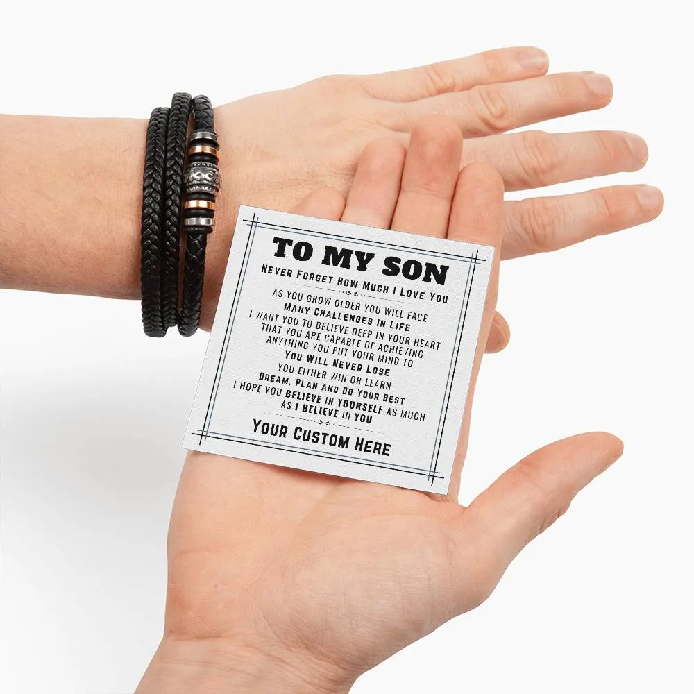 Personalized to My Son Bracelet from Mom, Unique Birthday Gifts for Son from Mom and Dad