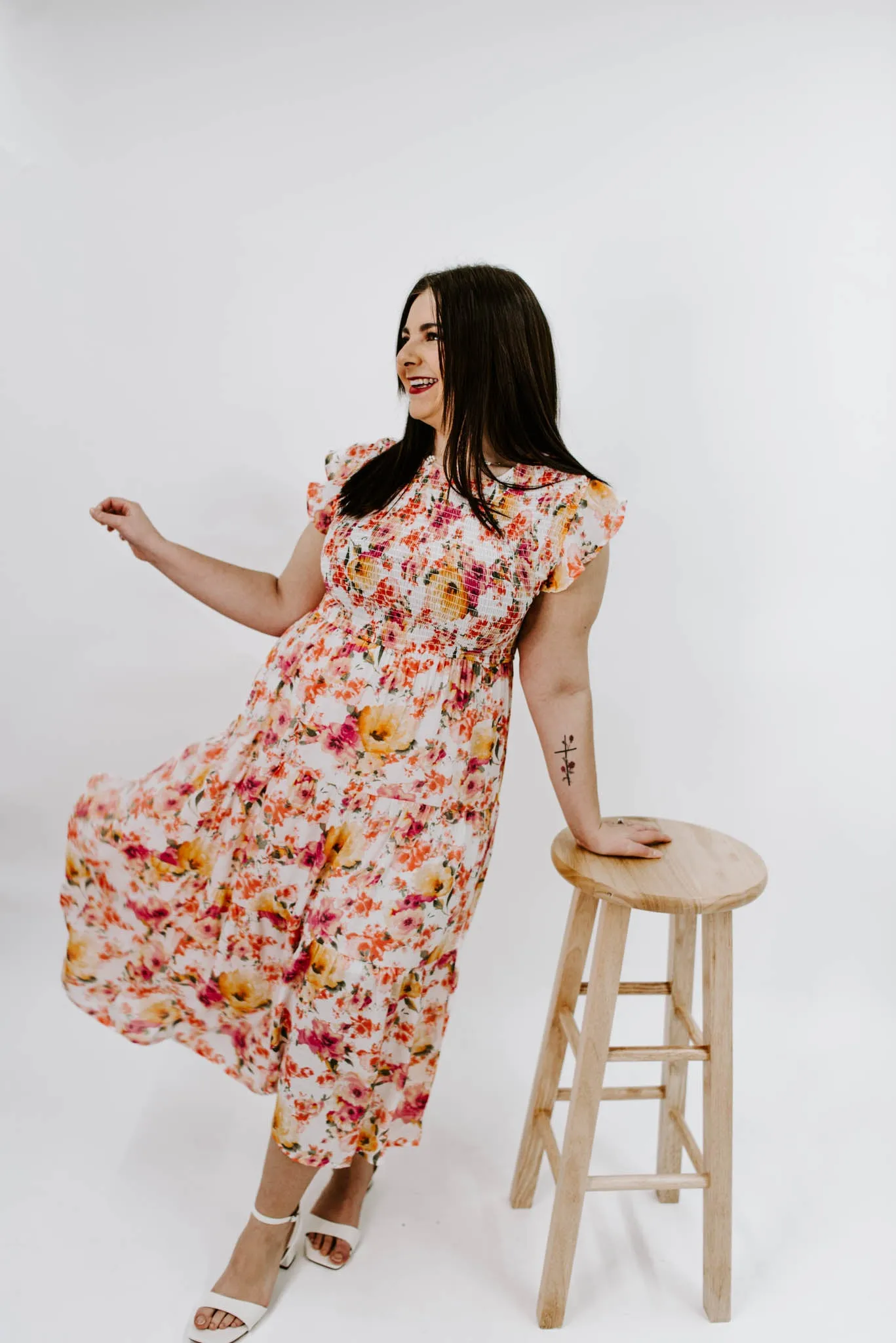 Picking Petals Floral Midi Dress