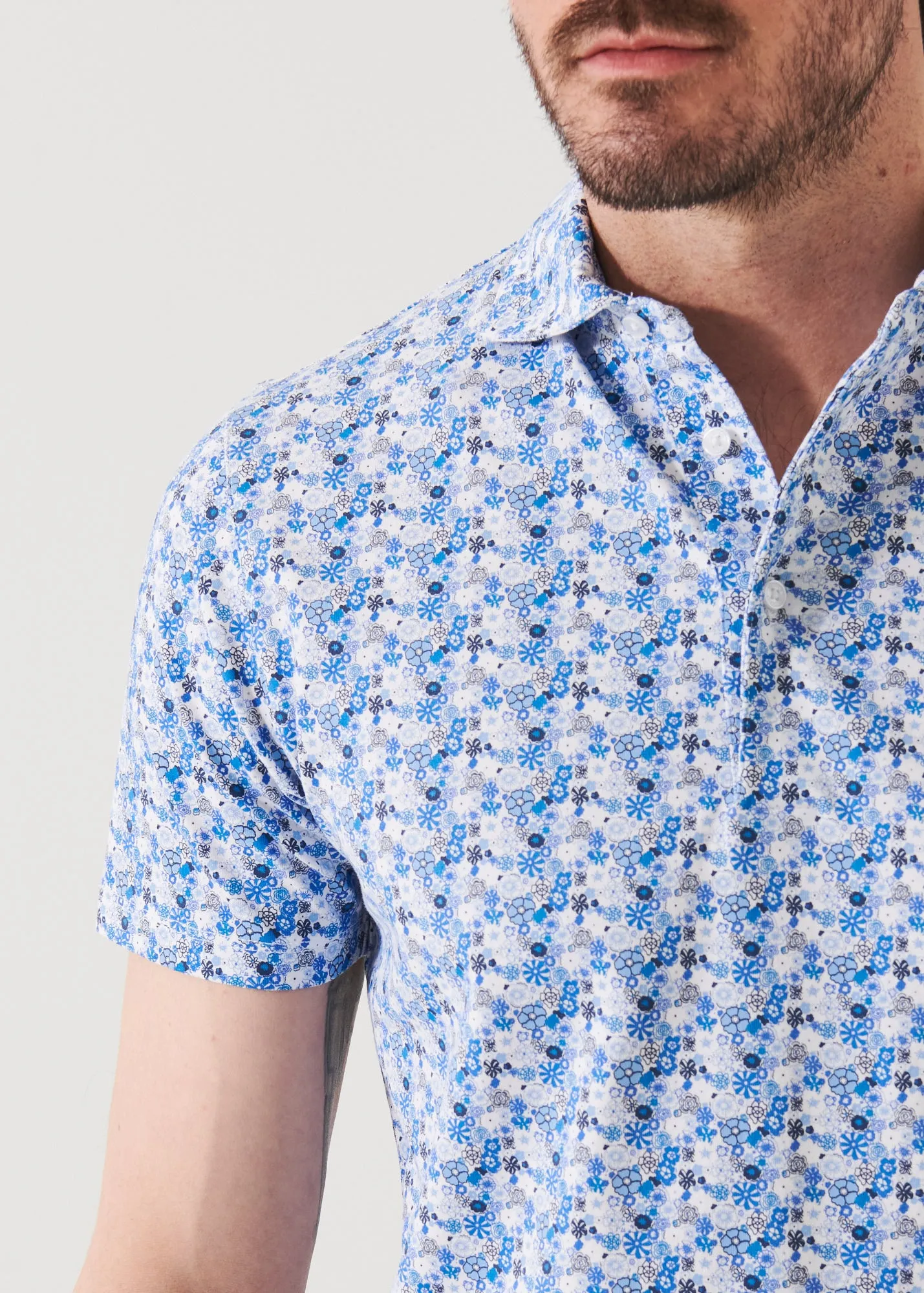 PIMA COTTON STRETCH PRINTED POLO