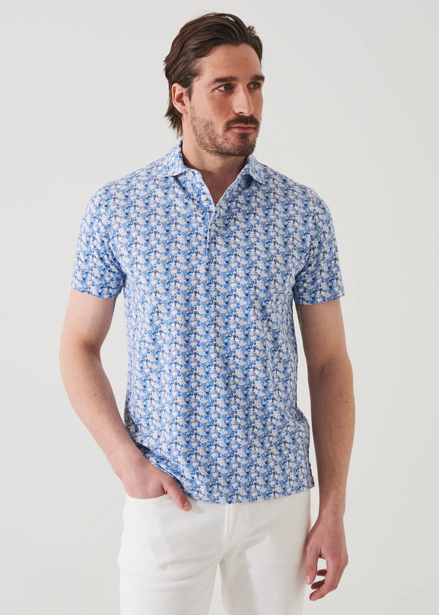 PIMA COTTON STRETCH PRINTED POLO