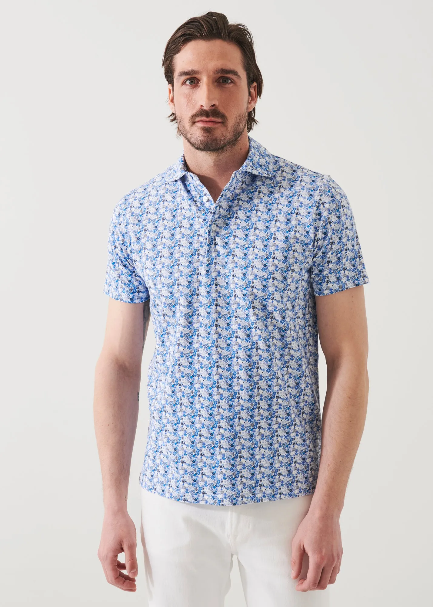 PIMA COTTON STRETCH PRINTED POLO