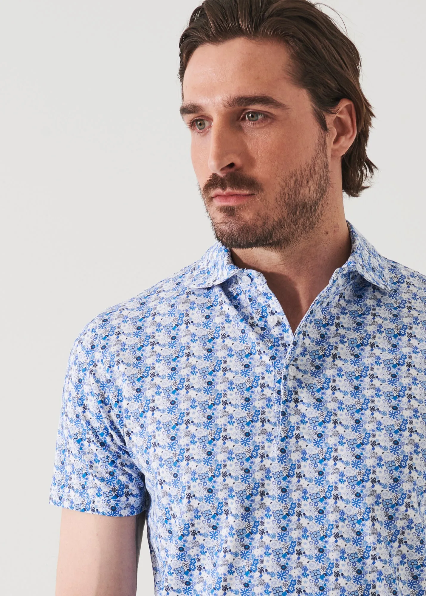 PIMA COTTON STRETCH PRINTED POLO