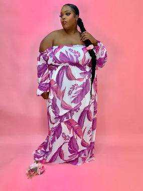 Pink Floral   size Maxi Dress