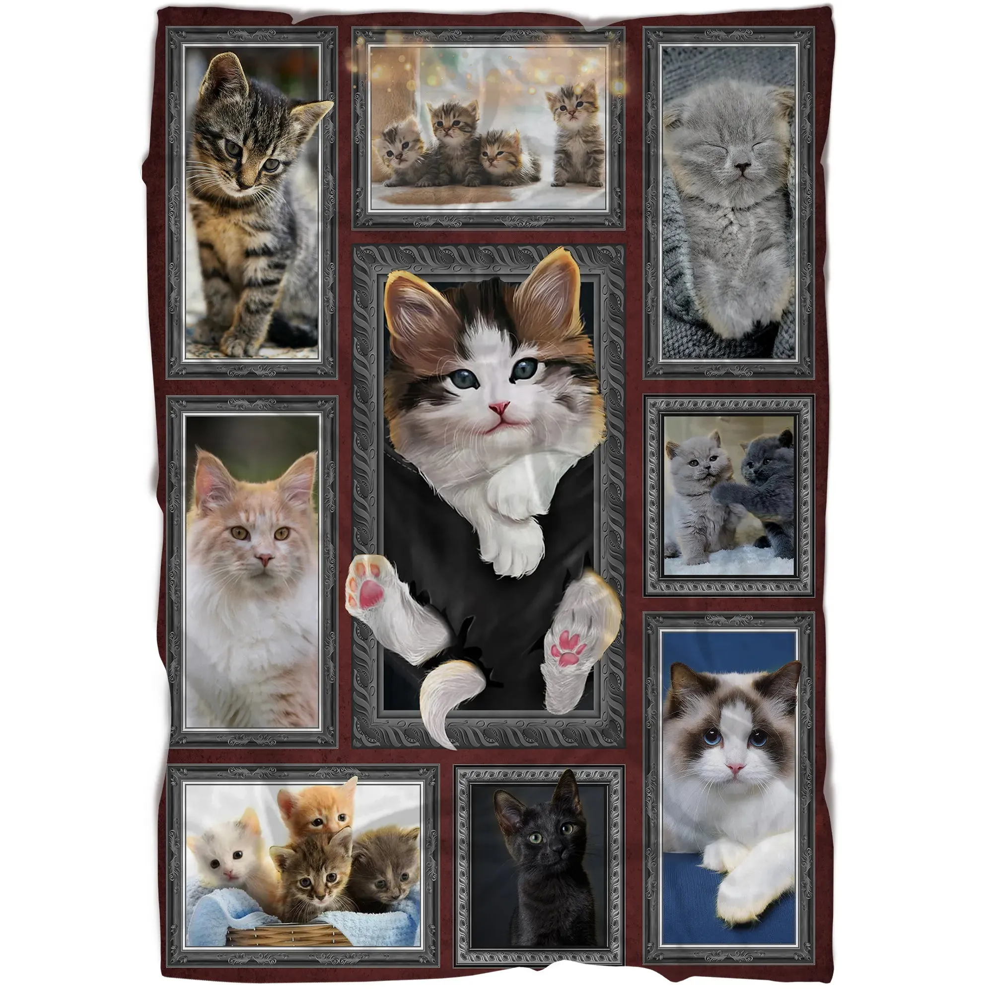 Plaid Mignon Chat 3D, Cadeau Pour Fan De Chats - CT19122240