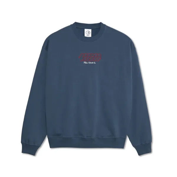 Polar Skate Co. Faces Dave Crewneck - Grey Blue