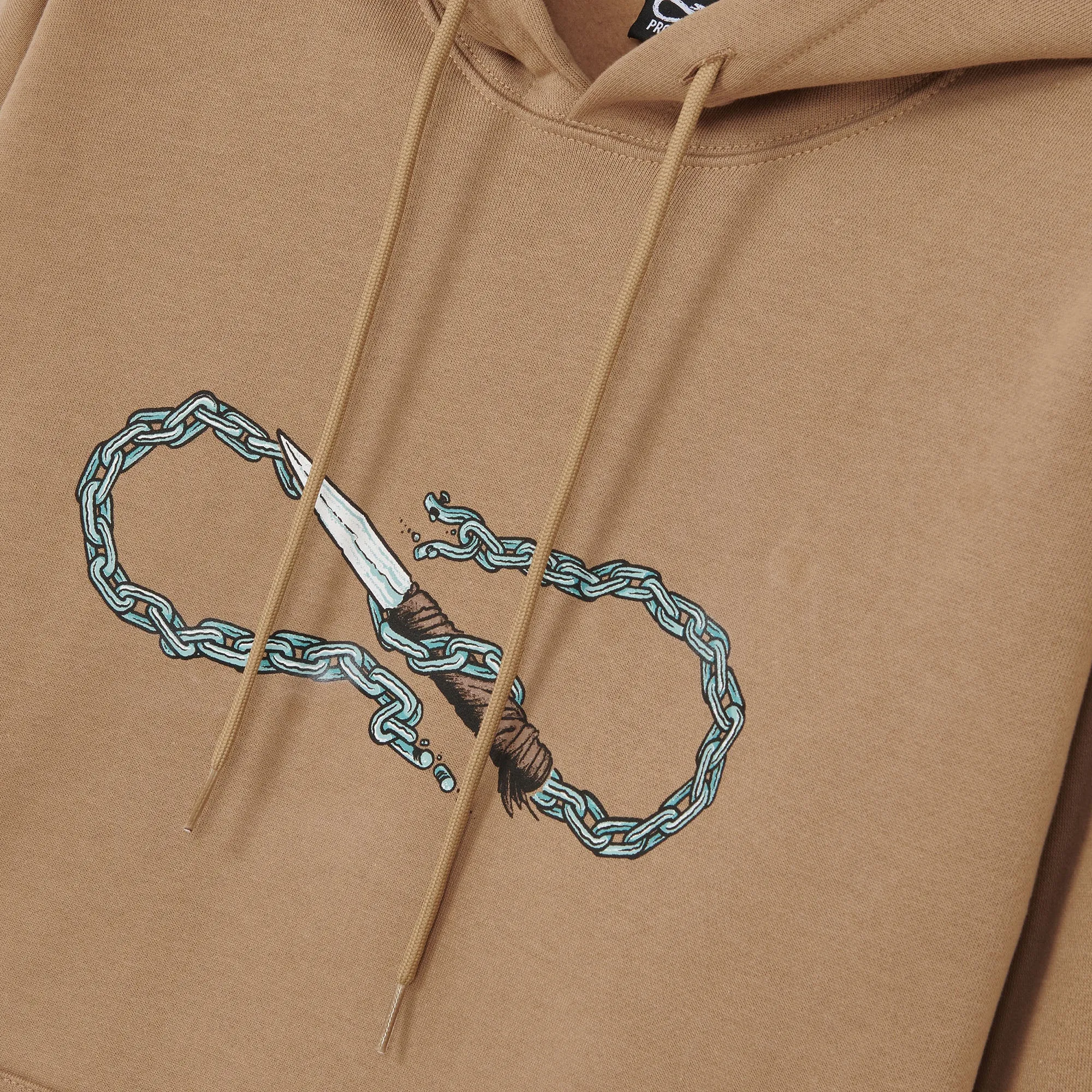 Propaganda Sweatshirt with hood and kangaroo pocket Logo Chain Hoodie 22FWPRFE736-52 camel