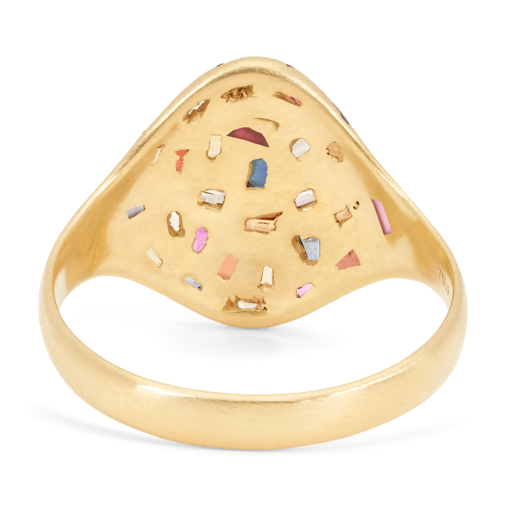 Rainbow Baguette Signet Ring - Size 7.5 - 11453