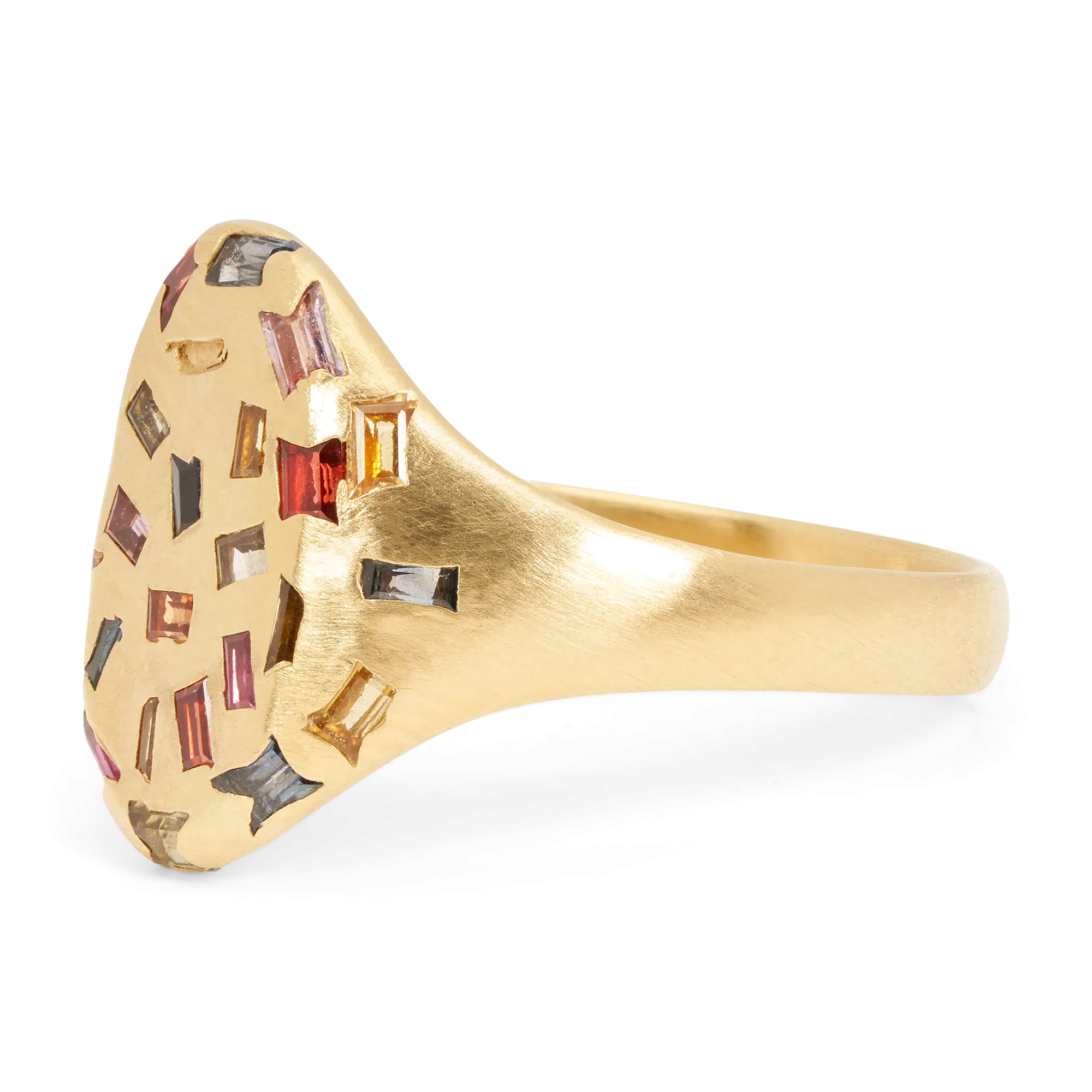 Rainbow Baguette Signet Ring - Size 7.5 - 11453